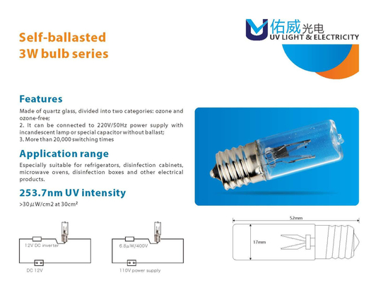 UV-Vorschaltgerät 12 VDC Elektronisches 3-W-Vorschaltgerät UV-Kleinleistung, die Bakterien abtötet