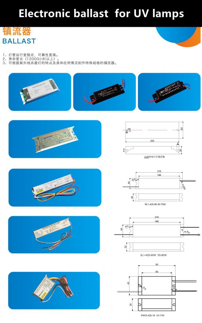 Elektronischer Ballast für elektronische Ballaste UVC helle des Virusmikroben Desinfektions-helle hohe Intensitäts-Entladungs-Entkeimungsstrahler-15w